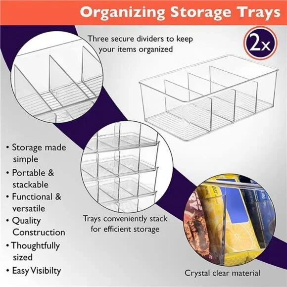 ClearSpace Plastic Pantry Organization and Storage Bins with Dividers - Picture 4 of 12